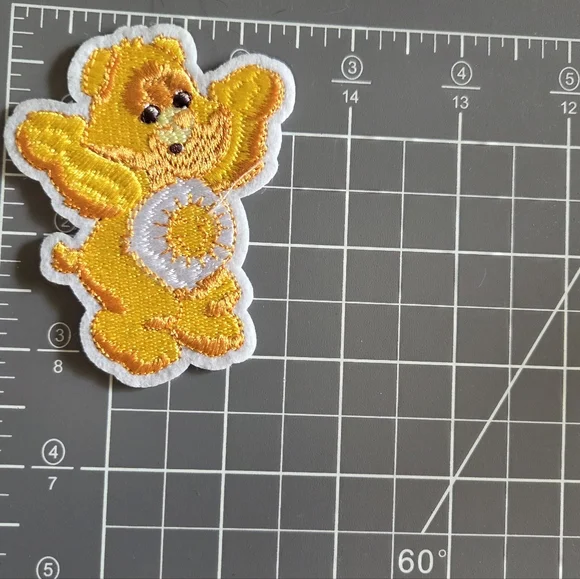 Care Bears Funshine Bear Yellow Cartoon Character Embroidered Iron On Patch - Picture 2 of 2